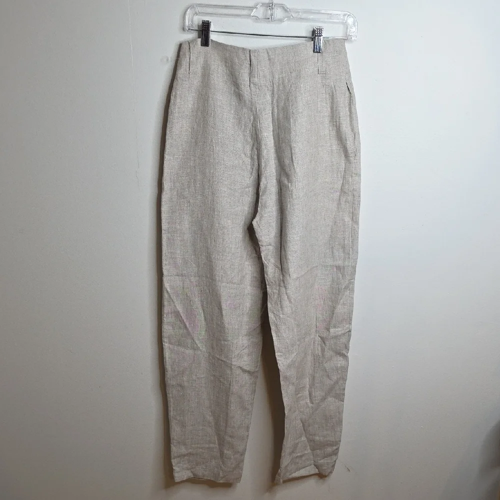 NwT Uqnatu Hollywood Natural 100% Linen Beige Pants Xs - Picture 7 of 8